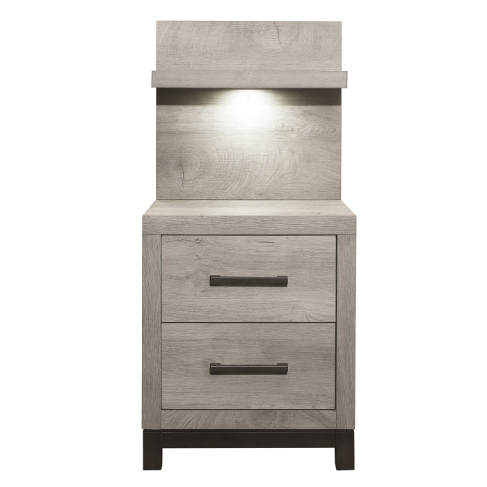 1577-4P-Bedroom (2) Night Stand with Wall Panel - Furniture 4 Less Outlet (Salinas,CA)