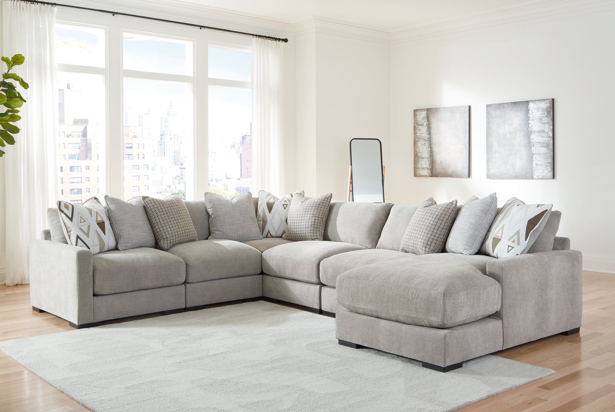 Aslan Court Sectional with Chaise - Furniture 4 Less Outlet (Salinas,CA)