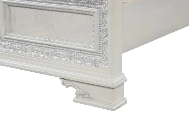 Stella Mia E.King & Queen Bed White & White