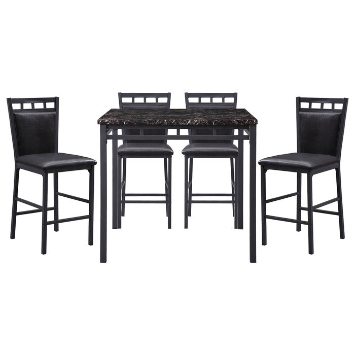 5275-36 - 5-Piece Pack Counter Height Set, Faux Marble Top - Furniture 4 Less Outlet (Salinas,CA)