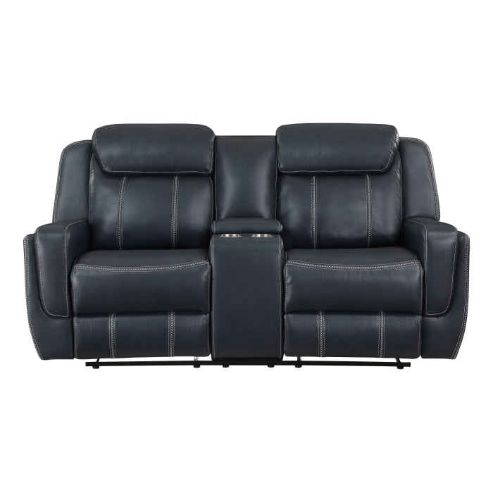 8516BU-2 - Double Reclining Love Seat with Center Console, Receptacles and USB Ports - Furniture 4 Less Outlet (Salinas,CA)