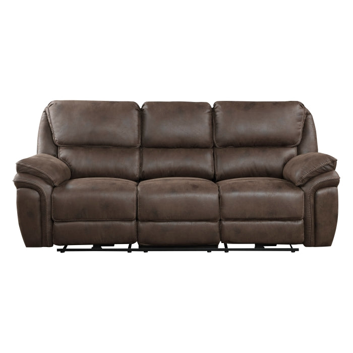 8517BRW-3PW - Power Double Reclining Sofa - Furniture 4 Less Outlet (Salinas,CA)