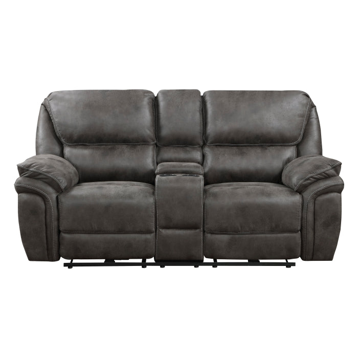 8517GRY-2PW - Power Double Reclining Love Seat with Center Console - Furniture 4 Less Outlet (Salinas,CA)