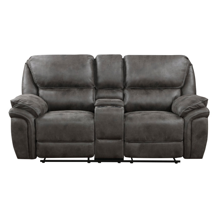 8517GRY-2 - Double Reclining Love Seat with Center Console - Furniture 4 Less Outlet (Salinas,CA)
