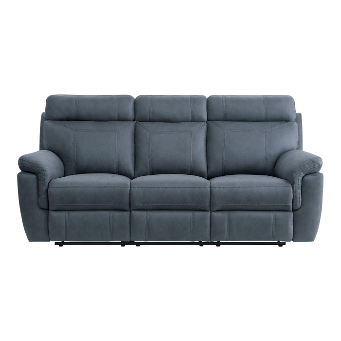 9301BUE-3 - Double Reclining Sofa with Center Drop-Down Cup Holders - Furniture 4 Less Outlet (Salinas,CA)