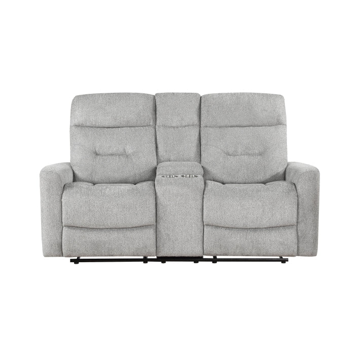 9610GY-2 - Double Reclining Love Seat with Center Console - Furniture 4 Less Outlet (Salinas,CA)