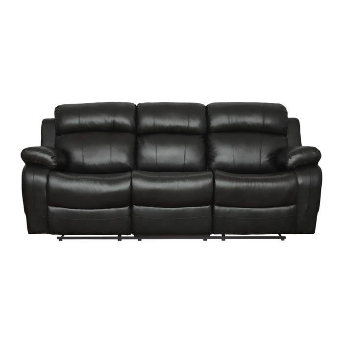 Marille Double Reclining Sofa in Black - Furniture 4 Less Outlet (Salinas,CA)
