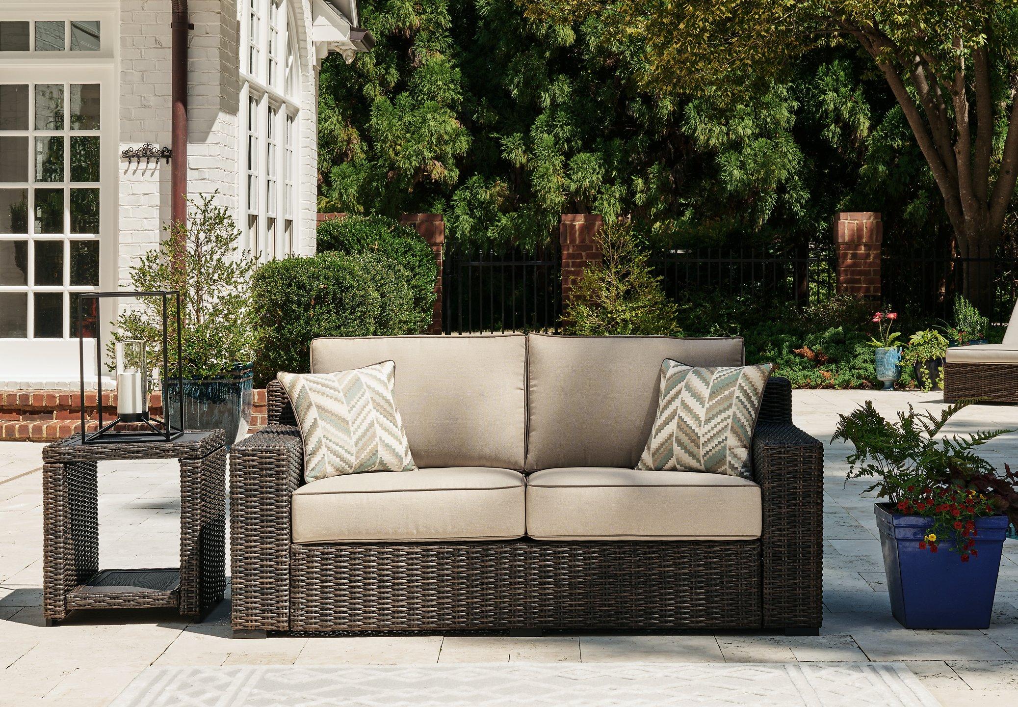 Coastline Bay Outdoor Loveseat with Cushion - Furniture 4 Less Outlet (Salinas,CA)