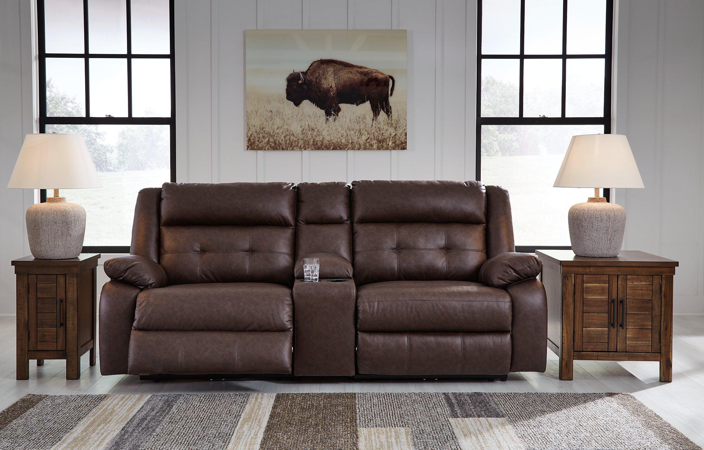 Punch Up Power Reclining Sectional Loveseat with Console - Furniture 4 Less Outlet (Salinas,CA)