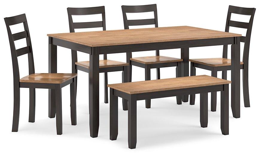 Gesthaven Dining Table with 4 Chairs and Bench (Set of 6) - Furniture 4 Less Outlet (Salinas,CA)