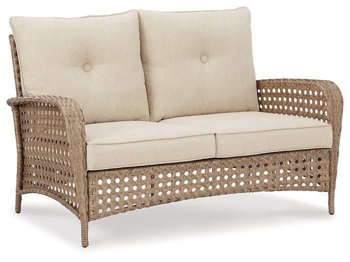 Braylee Outdoor Loveseat with Table (Set of 2) - Furniture 4 Less Outlet (Salinas,CA)