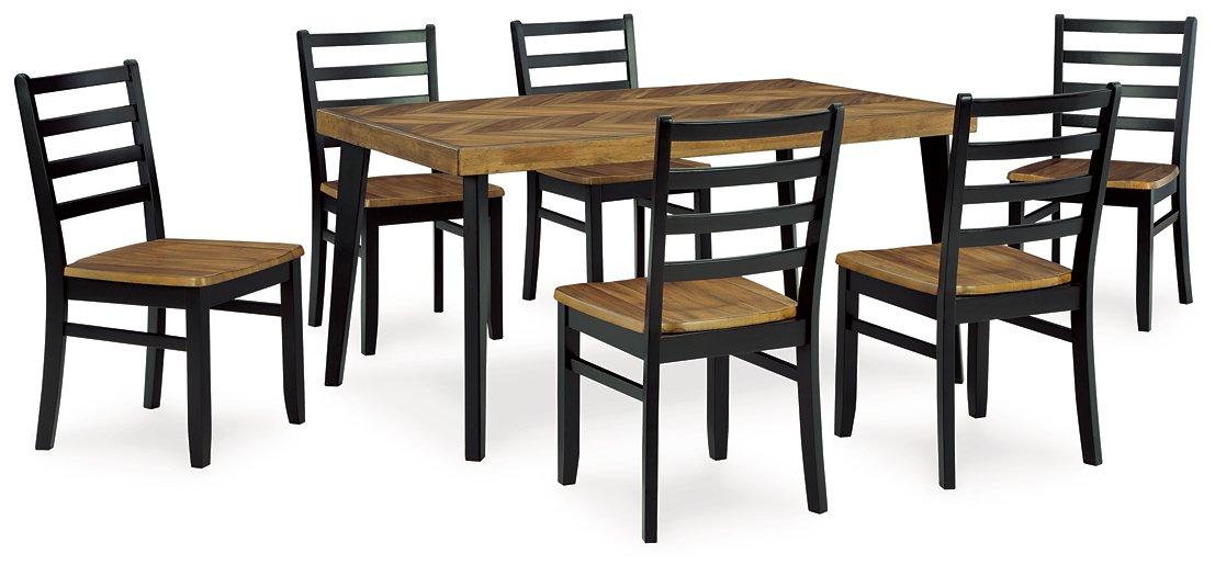 Blondon Dining Table and 6 Chairs (Set of 7) - Furniture 4 Less Outlet (Salinas,CA)