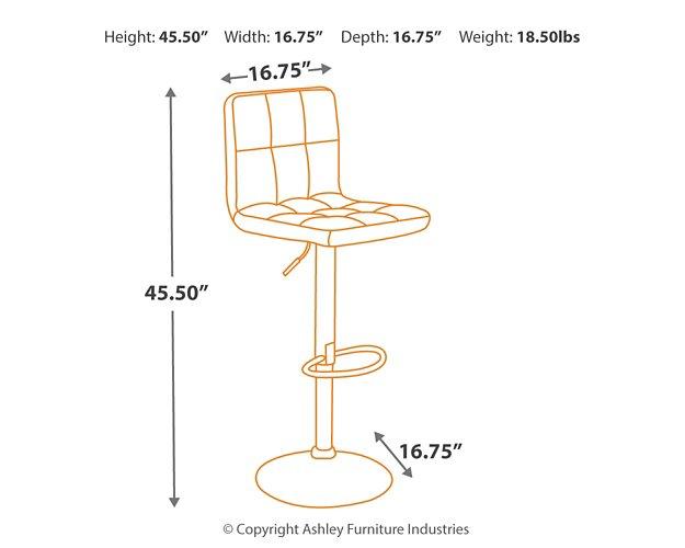Bellatier Adjustable Height Bar Stool - Furniture 4 Less Outlet (Salinas,CA)