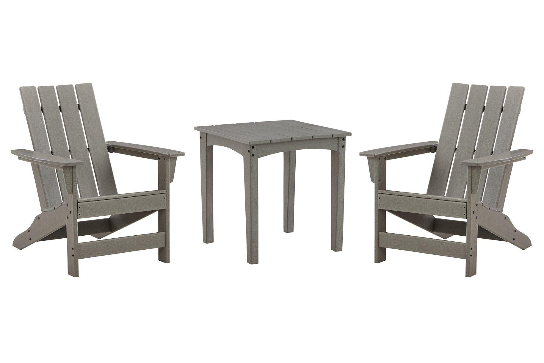 Visola Outdoor Adirondack Chair Set with End Table - Furniture 4 Less Outlet (Salinas,CA)
