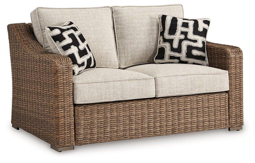 Beachcroft Outdoor Loveseat with Cushion - Furniture 4 Less Outlet (Salinas,CA)