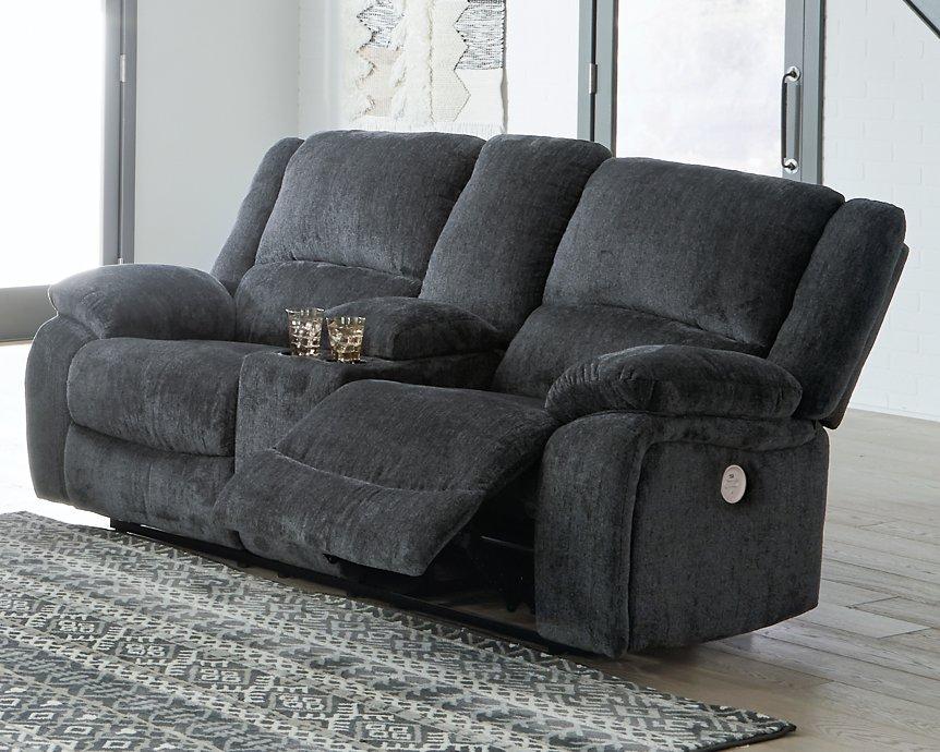 Draycoll Power Reclining Loveseat with Console - Furniture 4 Less Outlet (Salinas,CA)