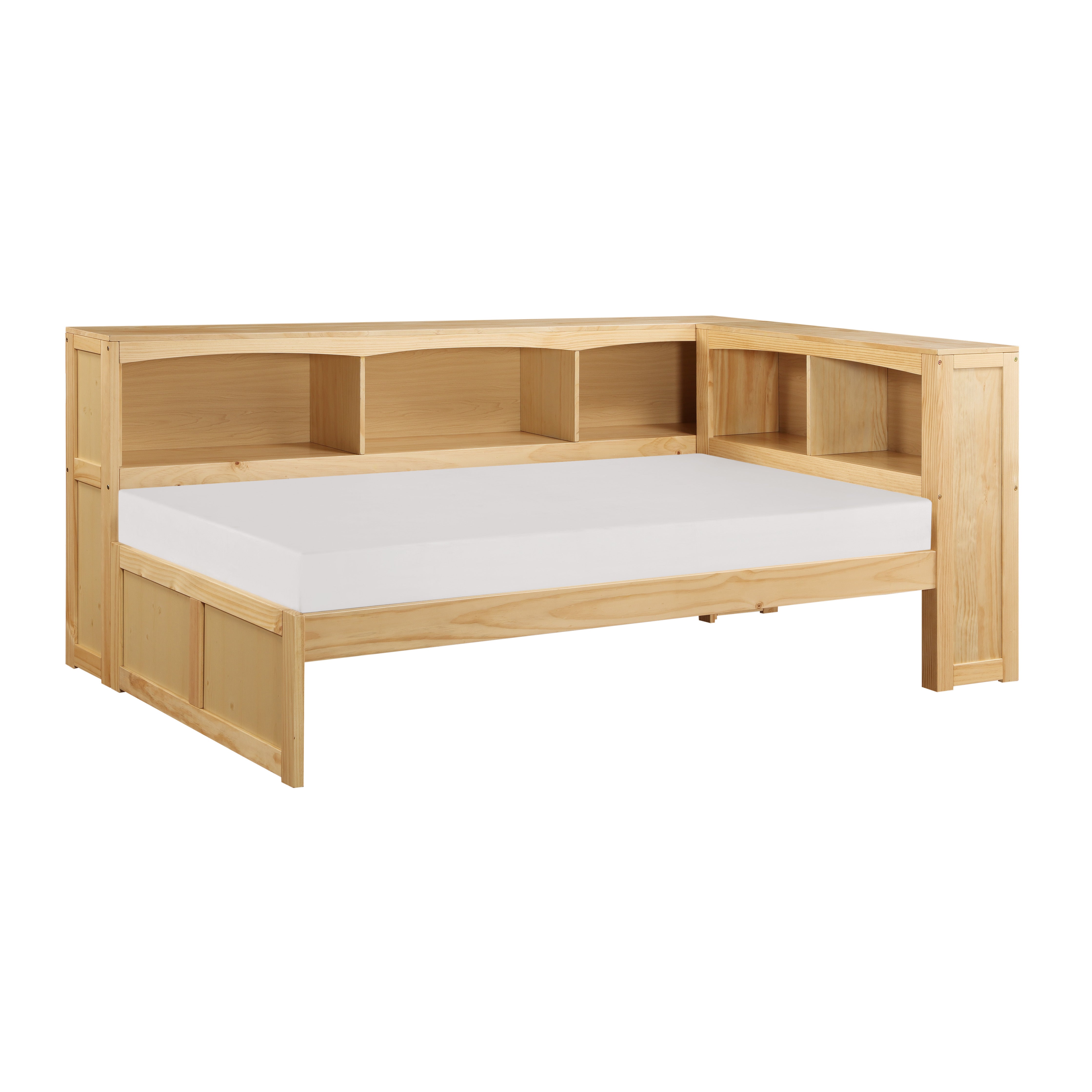 Bartly-(3) Twin Bookcase Corner Platform Bed image