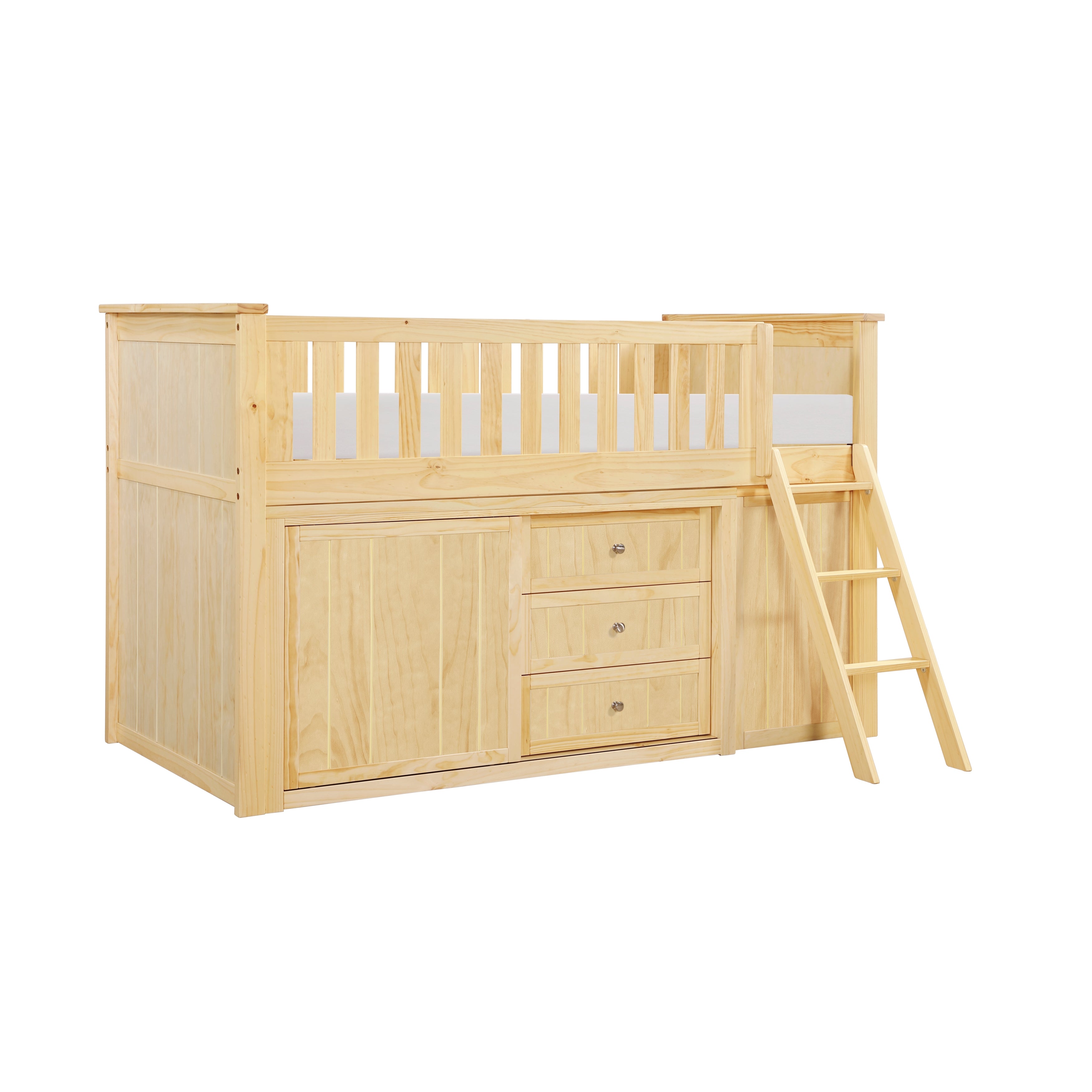 Bartly-(5) Low Loft Bunk with Bookcase and Dresser image