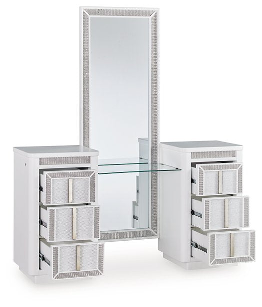 Chalanna Vanity with Mirror - Furniture 4 Less Outlet (Salinas,CA)