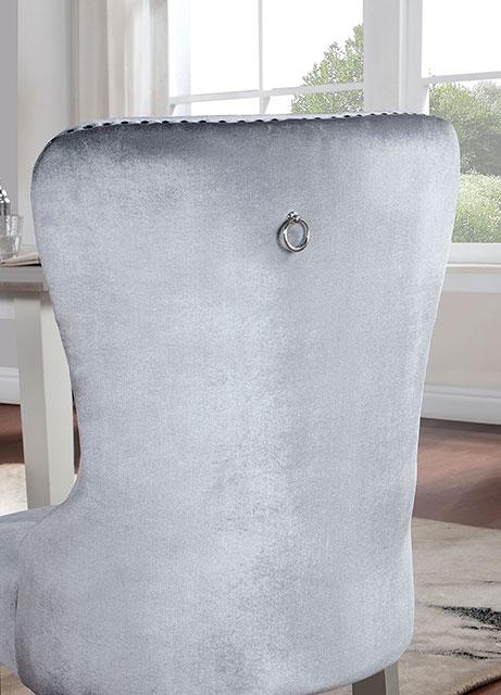 ADALIA Wingback Chair (2/CTN), Silver/Dark Gray - Furniture 4 Less Outlet (Salinas,CA)