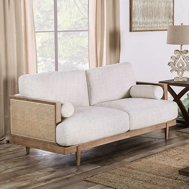 ALESUND Loveseat, Beige/Light Oak, Natural & Brown - Furniture 4 Less Outlet (Salinas,CA)
