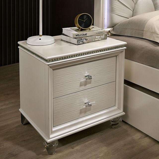 ALLIE Night Stand Beige & Rose Gold - Furniture 4 Less Outlet (Salinas,CA)