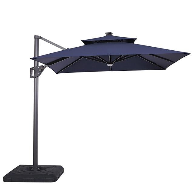 Xico 8 Ft Square Umbrella w/ Double Top w/ LED Light + 37" Large Base - Furniture 4 Less Outlet (Salinas,CA)