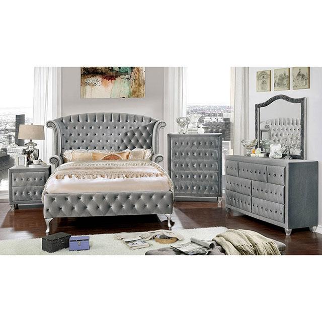 Alzir Bed Grey & Blue - Furniture 4 Less Outlet (Salinas,CA)