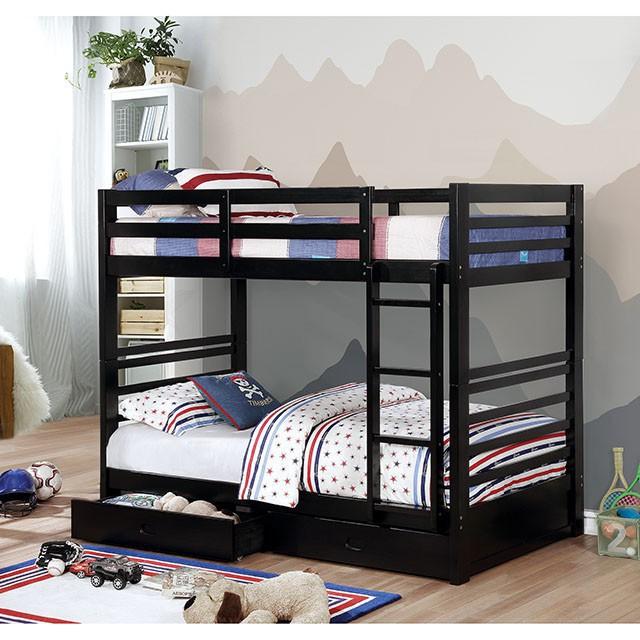 California Iv Black, Walnut, Gray, & White Twin/Twin Bunk Bed - Furniture 4 Less Outlet (Salinas,CA)