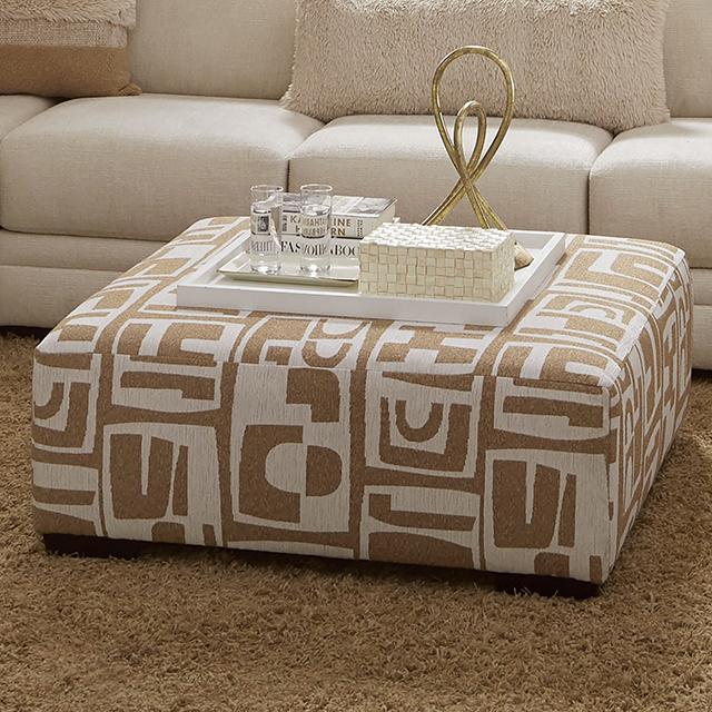CARLETON Ottoman, Ivory/Tan - Furniture 4 Less Outlet (Salinas,CA)