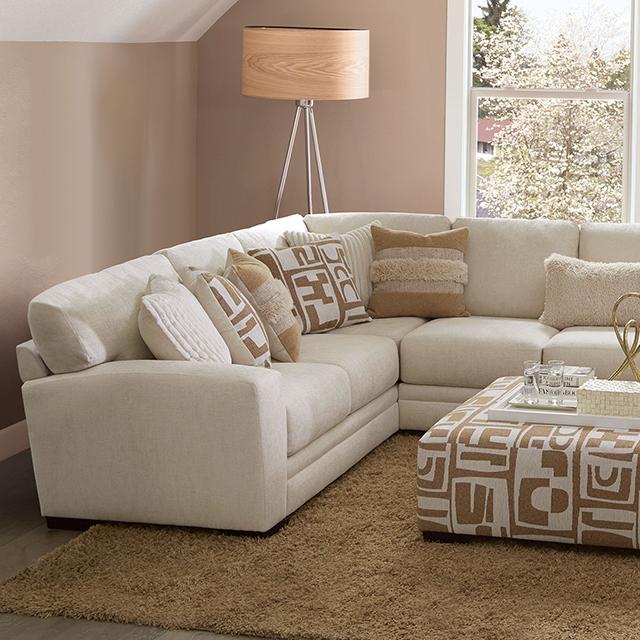 CARLETON Sectional, Ivory/Tan - Furniture 4 Less Outlet (Salinas,CA)