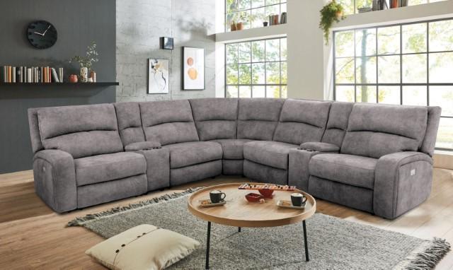 APOSTOLOS Power Sectional, Light Gray - Furniture 4 Less Outlet (Salinas,CA)