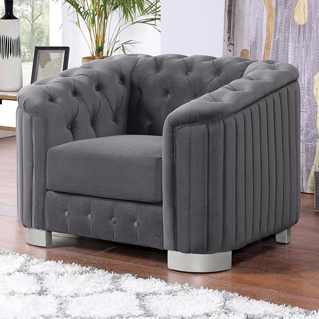 CASTELLON Chair, Dark Gray - Furniture 4 Less Outlet (Salinas,CA)