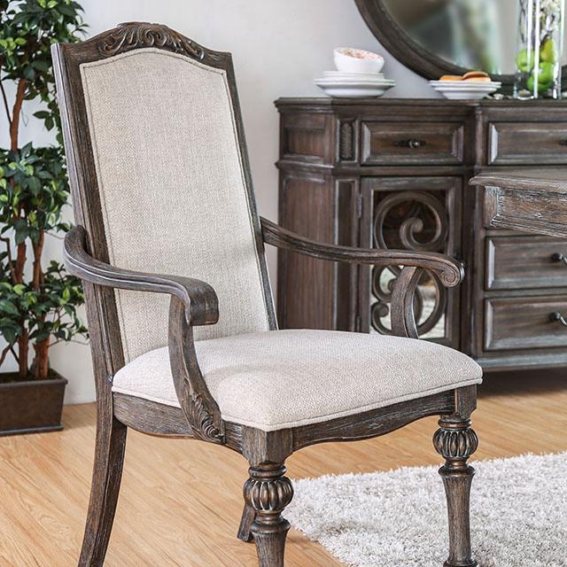 ARCADIA Rustic Natural Tone/ Ivory Arm Chair (2/CTN) - Furniture 4 Less Outlet (Salinas,CA)