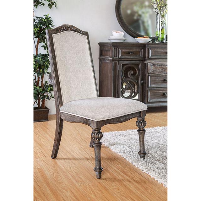 ARCADIA Rustic Natural Tone/ Ivory Side Chair (2/CTN) - Furniture 4 Less Outlet (Salinas,CA)