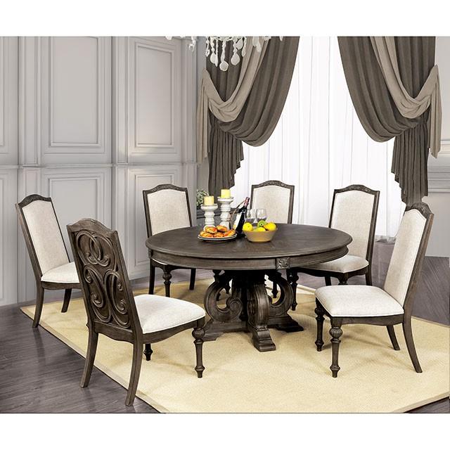 Arcadia Rustic Natural Tone Round Dining Table - Furniture 4 Less Outlet (Salinas,CA)