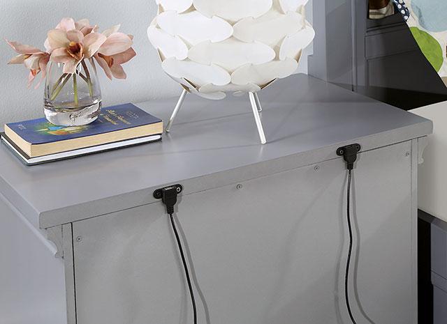 CASTLILE Night Stand w/ USB, Gray - Furniture 4 Less Outlet (Salinas,CA)