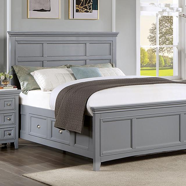 CASTLILE Queen Bed, Gray - Furniture 4 Less Outlet (Salinas,CA)