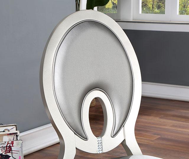 CATHALINA Side Chair (2/CTN), Silver - Furniture 4 Less Outlet (Salinas,CA)