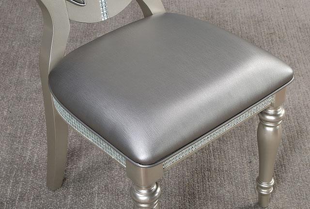 CATHALINA Side Chair (2/CTN), Silver - Furniture 4 Less Outlet (Salinas,CA)