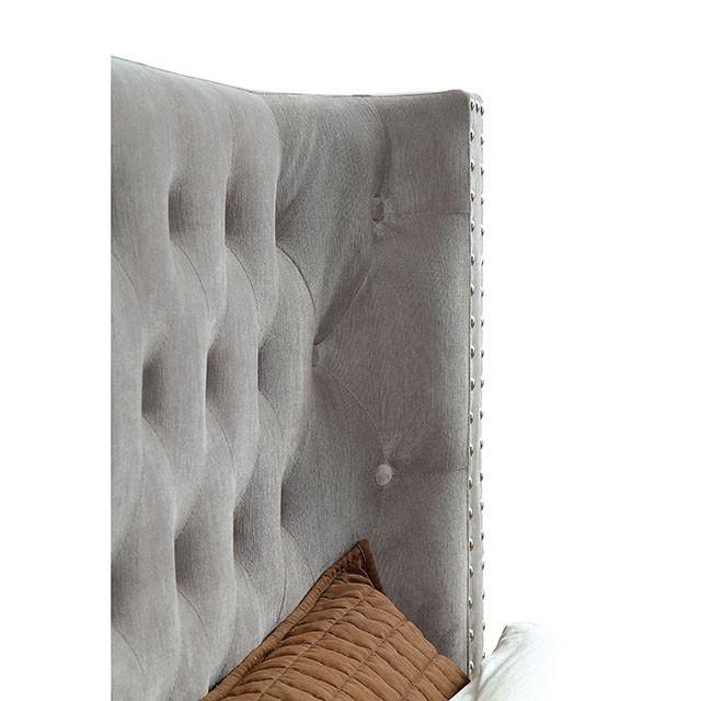 Cayla Cal.King, E.King, & Queen Bed Silver & Grey - Furniture 4 Less Outlet (Salinas,CA)