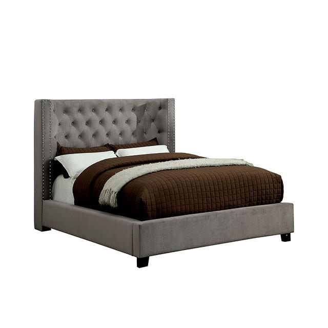 Cayla Cal.King, E.King, & Queen Bed Silver & Grey - Furniture 4 Less Outlet (Salinas,CA)