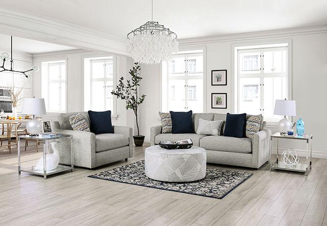 CHANCERY Ottoman, Gray/Navy - Furniture 4 Less Outlet (Salinas,CA)