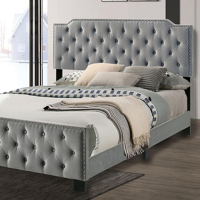 Charlize Bed Grey & Navy - Furniture 4 Less Outlet (Salinas,CA)