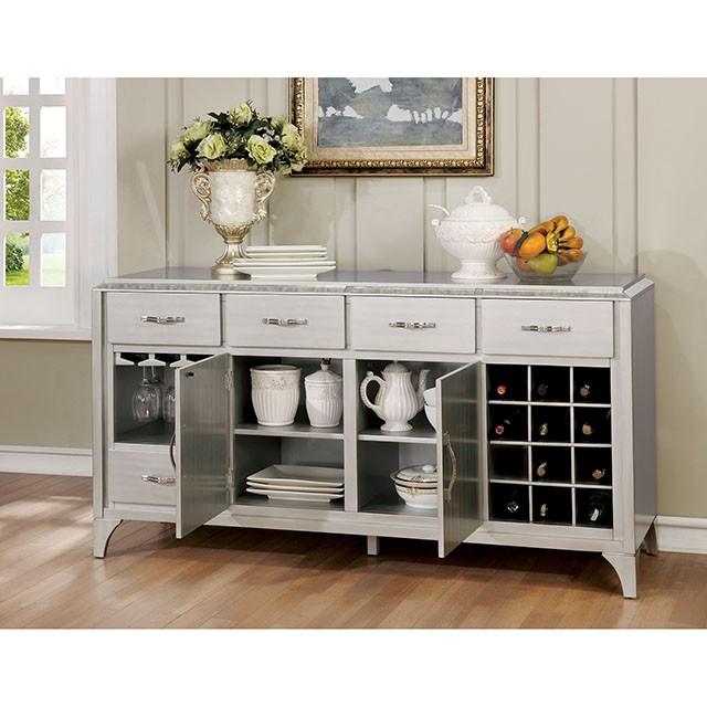 DIOCLES Silver/Gray Server - Furniture 4 Less Outlet (Salinas,CA)