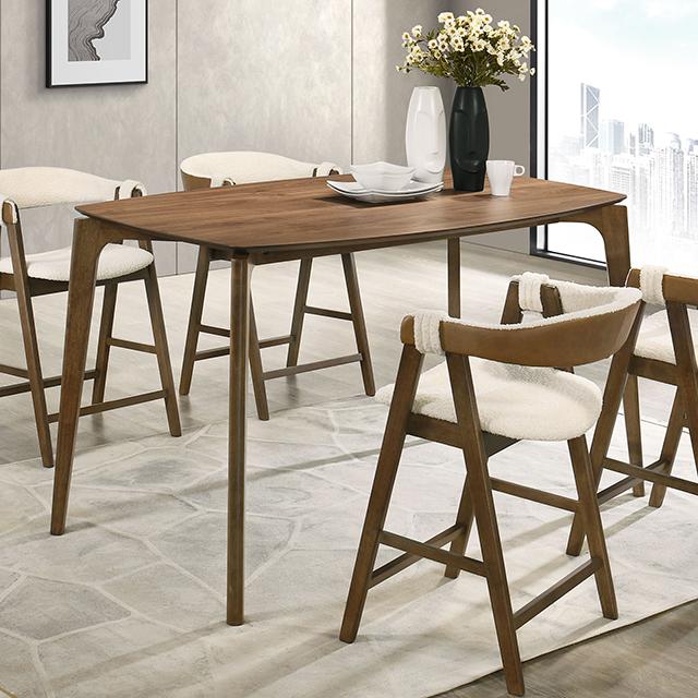 Ebikon 5 Pc Counter Ht Table Set Walnut - Furniture 4 Less Outlet (Salinas,CA)