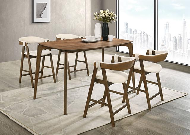 Ebikon 5 Pc Counter Ht Table Set Walnut - Furniture 4 Less Outlet (Salinas,CA)