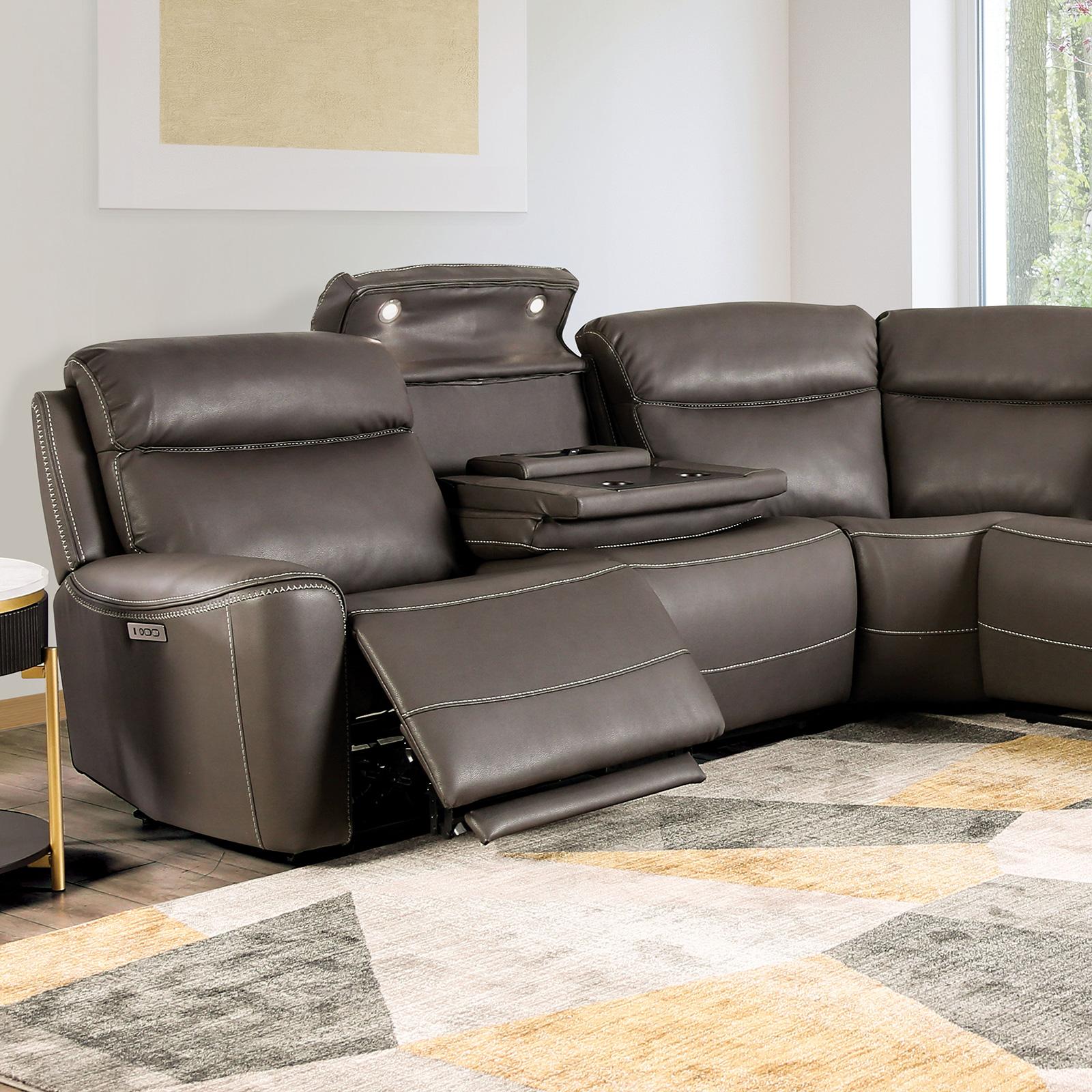 EDMONDUS Power Sectional, Dark Gray - Furniture 4 Less Outlet (Salinas,CA)