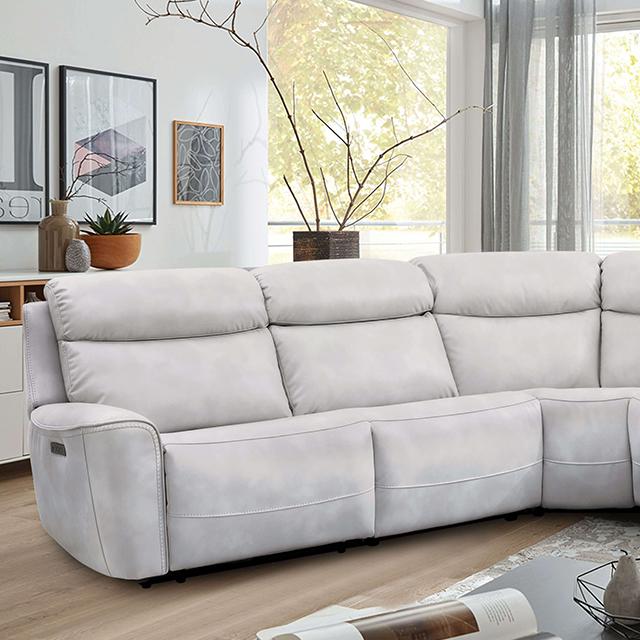 EDMONDUS Power Sectional, Light Taupe - Furniture 4 Less Outlet (Salinas,CA)