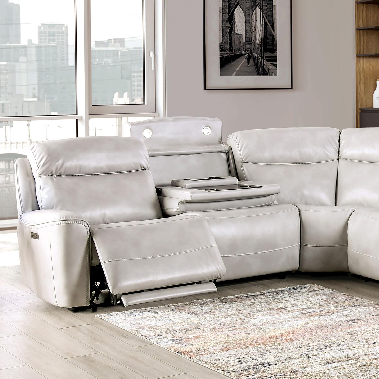 EDMONDUS Power Sectional, Light Taupe - Furniture 4 Less Outlet (Salinas,CA)